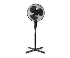 Nedis Ventilador de pie FNST14CBK40, diámetro: 400 mm, 3 velocidades, oscilación, 45 W, altura ajustable, color negro