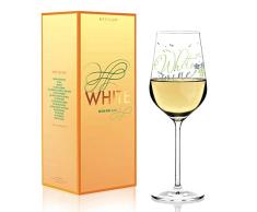RITZENHOFF - Copa de vino blanco de Kathrin Stockebrand, de cristal, 360 ml, con finas piezas de platino