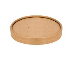 Intertan QK115 - Tapas de papel de estraza para tazas redondas de 435 a 975 ml, color natural, 115 mm de diámetro, 25 unidades