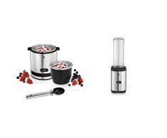 WMF Kitchenminis - Heladera 3 En 1, Yogur Helado, Sorbete + Kult X Mix & Go Mini Batidora De Vaso Individual 300 W De 0.6 L De Capacidad Y 4 Cuchillas Alta Calidad