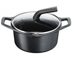 Tefal Aroma - Cacerola de 20 cm aluminio fundido y tapa, antiadherente titanio, con picos vertedores y asa auxiliar, apta para todo tipo de fuegos incluso inducción y horno