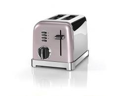 CUISINART CPT160PIE Tostadora de 2 Ranuras Anchas para Pan, 6 Niveles de Tostado, 900W, Función Bagel, Descongelar y Recalentar, Rejilla de Centrado Automático, Palanca de Elevación, Rosa Vintage