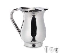 Relaxdays Jarra Acero Inoxidable de 1 Litro para Servir Leche, Agua, Té, Café, Salsas, Apta Lavavajillas, Plateado