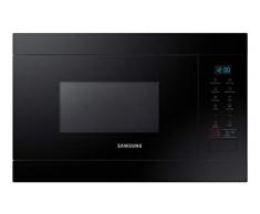 Samsung MG22M8054AK - Microondas de integración / encastre, 850W/1100W, 22 litros, interior de cerámica enamel, color negro