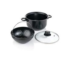Genius Worlds Greatest Pot - Batería de cocina (3 piezas, con colador, 20 cm, para inducción, vitrocerámica eléctrica)