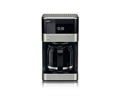 Braun KF 7120 Cafetera eléctrica semi-automática con jarra de cristal, 1000 W, 12 tazas, acero inoxidable, negro