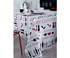 Mantel de hule redonda 140 cm Cuisiner