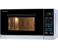 Sharp R-242 INW Microondas 20L, Control Táctil, 800W, 800 W, 20 litros, Metálico, Plata