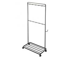 YAMAZAKI Limpieza Estante de Suministros hogar, Organizador de Almacenamiento, Ruedas, Acero, carritos rodantes, Negro