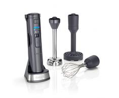 Cuisinart CSB300BE Batidora de Mano Inalámbrica 3 En 1, 5 Velocidades, Accesorio Batidor, Varillas y Accesorio para Triturar Patatas, Batería de Iones de Litio, Máximo Rendimiento, Base de Carga