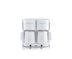 Severin Cafetera de Filtro Dúo con 2 Jarras Termo, 2 Filtros Giratorios 1 x 4 con Antigoteo, con Desconexión Automática, 2 x 8 Tazas, 1000 W, Blanco KA 9314