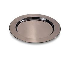 Echtwerk Plato decorativo de acero inoxidable - Bandeja redonda para servir y decorar, 33,2 cm