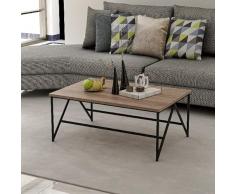 Homemania Mesa de café, aglomerado melamínico, Metal, Negro, Madera