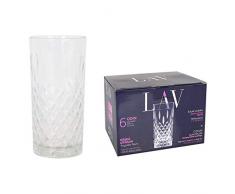 LAV Set 6 Vasos 356CC Odin Productos para el hogar, Plástico, Multicolor