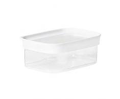 Emsa N11416 Optima - Caja de almacenamiento en seco (0,45 L, rectangular, 100% segura, higiénica, segura y eficiente en el espacio, sellado de frescura, sin BPA, diseño transparente
