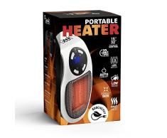 WeGeek ELECTRONICS - calentador eléctrico de infrarrojos con conexión directa a la toma y calentamiento rápido. 500W, apagado automático, temporizador, máximo silencio. el color blanco