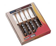 Tramontina - Juego de Cuchillos Churrasco Jumbo, para Asado, en Acero Inoxidable y Mangos de Madera Polywood en Color Castaño, Remaches de Aluminio, 6 Piezas