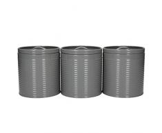 KitchenCraft Botes de almacenamiento, gris, 3 piezas, caja de regalo