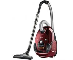 AEG VX7-2-CRAK Aspiradora de Trineo Con Bolsa de Potencia, Cepillo Mascotas, Gran Filtración, Radio de acción de 12m, Silencioso, 69dB de Ruido, Cepillos Suelos Duros, Cepillo Turbo, 650W, Rojo
