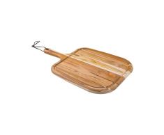 TRAMONTINA - Tabla Provence, para Steak, en Madera Teca y Acabado en Aceite Mineral, para Cortar y Servir, Diseño Moderno y Práctico, con Mango, Tamaño de 40 x 27 x 1,8 cm