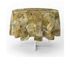 ORYX 5544101 Mantel Hule Redondo Tablones Vino Impermeable Antimanchas PVC Ø 140 cm. Uso Interior y Exterior, Cloruro de polivinilo, Multicolor