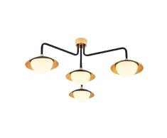 Homemania Lámpara de techo, metal, acrílico, negro, dorado