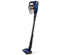 Philips Serie 8000 Escoba Aspiradora Vertical de Mano Sin Cable, 60 Autonomía y 28 Min en Modo, Succión 360 º, Luz Led, Cepillo Mini Turbo y Boquilla Largo Alcance Incluida, plástico, Azul