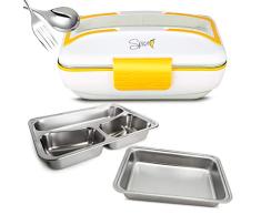 SPICE - Amarillo Inox Trio Plus - Calentador eléctrico de doble tensión para alimentos extraíble de acero inoxidable - Tapa con junta - Portable Térmico (1 l Color amarillo)