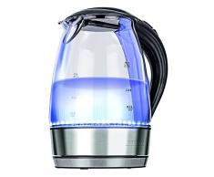 MPM MCZ-48 Hervidor de Agua Eléctrico Inalámbrico de Cristal, 1,7 Litros, 2200W, Libre de BPA, Transparente