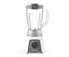 Moulinex Blendeo+ LM2C01 Batidora de vaso 450 W, capacidad de 1,5L, acero inoxidable, batidora 2 velocidades, , pica hielo, cuchillas resistentes Zelkrom, bloqueo inteligente