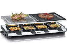 SEVERIN - Raclette con piedra natural y parrilla antiadherente de 1500 W, plástico y acero inoxidable, color negro RG 2373