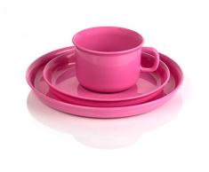 Kimmel 21-000-2010-5 - Juego de taza y plato infantil (plástico), color fucsia