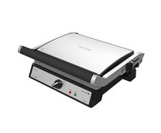 Cecotec Parrilla Eléctrica Rock?nGrill 2400 UltraRapid de 2400W de Potencia, Revestimiento de Piedra RockStone, Apertura de 180º y Placa Superior Flotante.