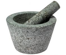 Browin 312013 Mortero y Pilón de Granito para la Cocina Ø 13 cm | Mortero elegante y simple para el amolado, Granito, gris