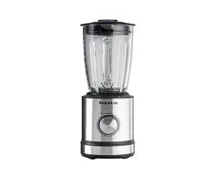 Taurus Batidora de vaso con 1200W de potencia, jarra de cristal de 1.75 L de capacidad, cuchillas de 6 filos de acero inoxidable, pica hielo, 5 velocidades + pulse
