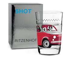 Ritzenhoff 3560012 Vaso de chupito, Vidrio, Platino Negro Rojo