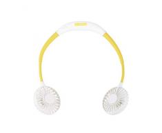 Unold 86690 Breezy White - Ventilador de cuello con cómoda banda para el cuello, 3 niveles de velocidad, luz LED de control e iluminación LED conmutable