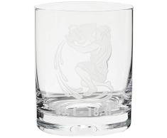 Crystaljulia 05927 - Vaso de whisky con grabado Zodiak Wassermann (250 ml)