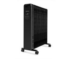 Orbegozo RAD 2510 - Radiador de aceite, 3 potencias, temporizador, pantalla LED, Asa, mando a distancia, protección sobrecalentamiento, 2500 W