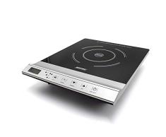 MPM MKE-12 Placa de Inducción de Sobremesa Portátil, Superficie de Cristal, Control Táctil, 10 Niveles de Potencia, Temporizador, Programable, 1800W