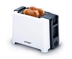 Cloer Toaster 3531 2rebanada(s) 900W Negro, Blanco - Tostador (2 rebanada(s), Negro, Blanco, De plástico, Botones, Giratorio, 900 W, 155 mm)