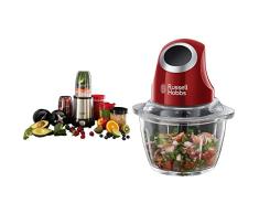 Russell Hobbs Batidora de Vaso Individual NutriBoost - Batidora Smoothie, Mini Batidora para Zumos y Batidos & Picadora de Alimentos Desire - Picadora Eléctrica, Cuchillas de Acero Inoxidable
