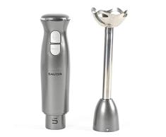 Batidora de mano Salter EK4248COSVDEEU10 Cosmos, 2 velocidades, 400 W, barra y cuchillas desmontables de acero inoxidable, idónea para sopas, batidos y salsas, enchufe europeo, gris plomo/plateado