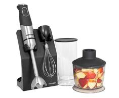 Concept Electrodomésticos TM4735 Mano con Chopper, Varilla batidora, Vaso pie Mezclador, 800 W, Negro y Gris