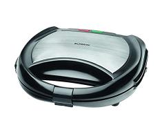 Bomann ST/WA 1364 CB - Sandwichera, gofrera y grill 3 en 1 con placas intercambiables, color negro y plata