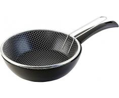 WECOOK! Ecogreen Sartén Freidora con Cestillo Inducción, 20 cm, Aluminio Prensado, Antiadherente Ecológico Xylan Plus sin PFOA, Full Induction, Protector de Tela, Vitrocerámica, Gas, Eléctrica