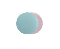 dekora - Base para Tartas, Plato para Tartas de Cartón Color Azul/Rosa - 25 cm, 540296