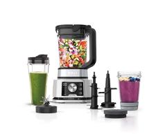 Batidora Ninja Foodi Power Nutri, 3 en 1; jarra de 2,1 l, vaso de 700 ml y bol de 400 ml, motor Smart Torque de 1200 W y tecnología Auto-iQ [CB350EU]