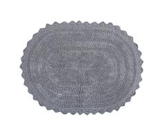 DII - Alfombrilla de baño Redonda de algodón para SPA, ultrapequeña, para Colocar en la Parte Delantera de la Ducha, el tocador, la bañera, el Lavabo y el Inodoro, algodón, Gris, 21x34 Oval