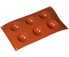 Silikomart - Molde de silicona con forma de semiesférica, silicona, naranja, 60 mm
